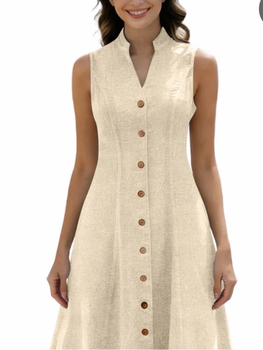 Atelier Linen Dress. Taupe tan.